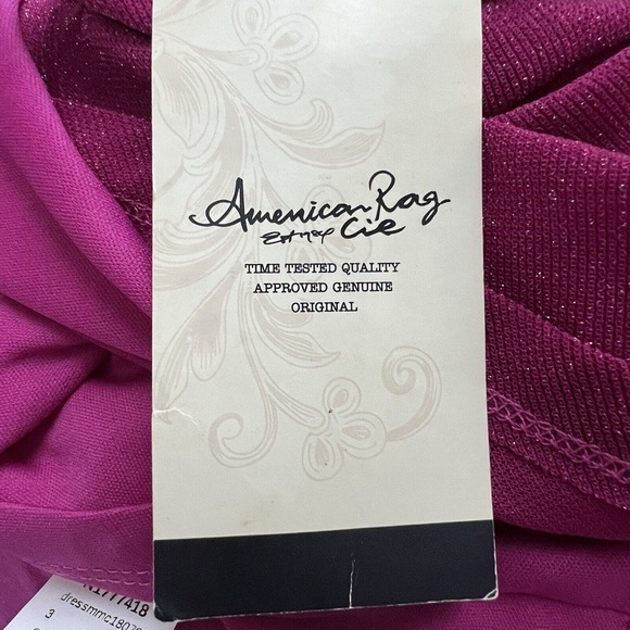 American Rag Dress Juniors 3 Pink Shimmer‎ Fit & Flare Mock Retro Boho Bohemian - Picture 7 of 9